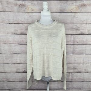 Cupcakes and Cashmere Chunky Knit Textured White Sweater Large